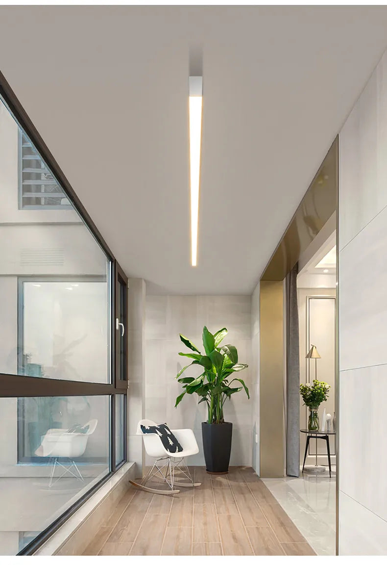 Modern Long Strip Ceiling Light Surface Mounted Minimalist Aisle Lamp Living Room Bedroom Kitchen Home Office LED Lighting