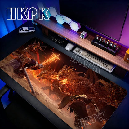 Gaming Mouse Pad XXL Deskmat Anime Pc Accessories Mousepad E-Eldens R-Ring Mat 90x40cm Gamer Large Desktop Extended Desk Carpet