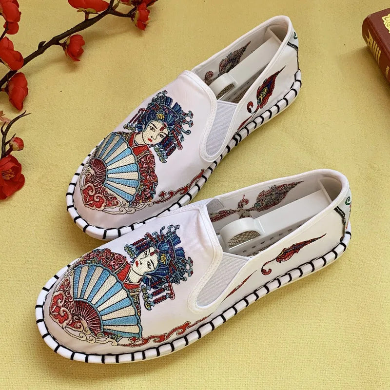 Hanfu Shoes for Women Sneakers Men Ethnic Style Embroidery Chinese style Streetwear Fashion Casual Vintage Old Beijing Shoes