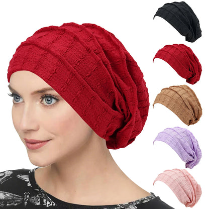 Ramadan Women Soft Strech Beanie Chemo Cap Solid Color Bonnet Inner Hijabs Cap Muslim Head Wraps Femme Wrap Head Turban Hat
