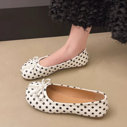 Luxury Brand Spring Retro Women's Bow Split Hoof Toe Single Shoes Comfortable Rubber Bottom Ladies Tabi Ninja Ballet Flat Shoes
