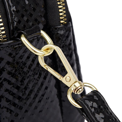 New 2025 Womens Small Messenger Bag PU Leather Shiny Shoulder Bag Fashion Saddle Bags Leopard Print Phone Purse Lipstick Storage