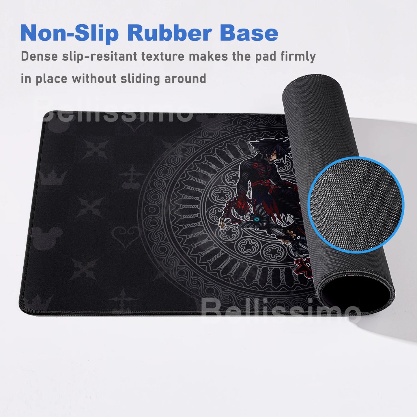 Extended Mouse Pad Anime Black Desk Mat PC K-kingdom H-hearts Keyboard Pad Laptop Gaming Accessories Table Play Mat XXL Mousepad