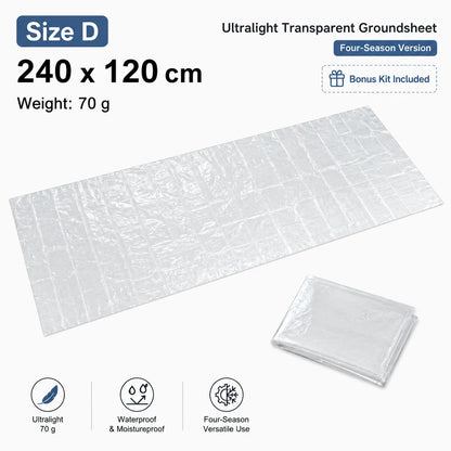 Four Season Ultralight Transparent Tent Groundsheet Waterproof Moisture Proof Camping Footprint Foldable Reusable Outdoor Tarp