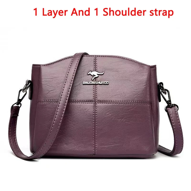 Luxury Handbag Fashion Print Large Capacity Soft Leather Women Shoulder Crossbody Bag Leisure Designer Ladies Purses and Handbag
