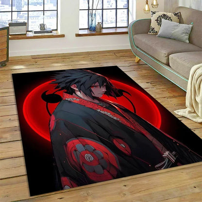 Cartoon 3D I-Itachi Japan Anime Carpet Rug for Living Room Bedroom Home Sofa Decoration,Kids Play Area Rug Non-slip Floor Mat