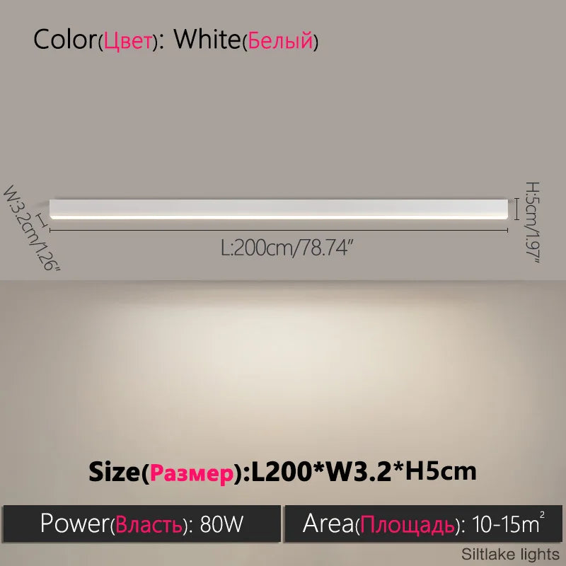 Modern Long Strip Ceiling Light Surface Mounted Minimalist Aisle Lamp Living Room Bedroom Kitchen Home Office LED Lighting