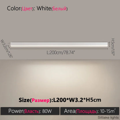 Modern Long Strip Ceiling Light Surface Mounted Minimalist Aisle Lamp Living Room Bedroom Kitchen Home Office LED Lighting