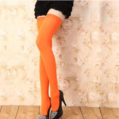 Sexy Black White Soild Color Long Socks Women Over Knee Thigh High Over The Knee Stockings Lolita Ladies Girls Warm Knee Socks