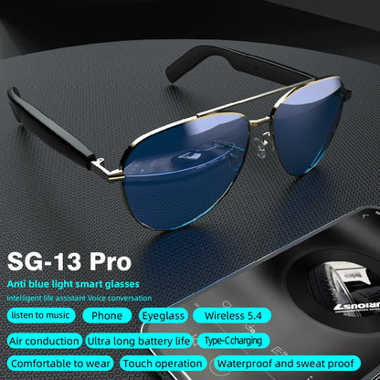 Smart Wireless Bluetooth Glasses Fashion Anti-Blue Light Glasses Multi-functional Music Playback Phone Answering Touch Operation