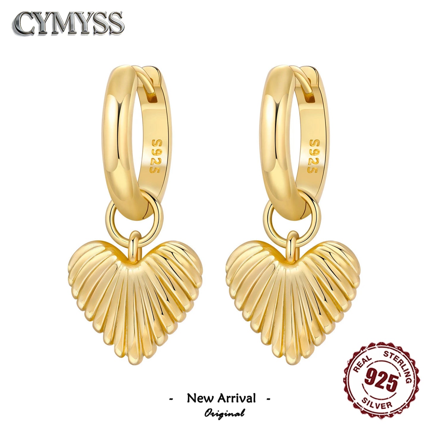 Original 925 Sterling Silver Heart Vintage Luxury Earrings Fashion 18K Gold Hoop Earrings for Women Piercing Jewelry Aretes 2026