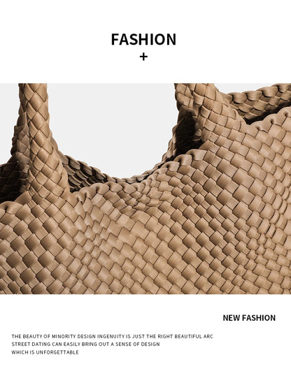 Large size women's tote bag Women's fashion bags 2024 Hot product Neoprene material women's hand-woven bag Large volume Tote bag