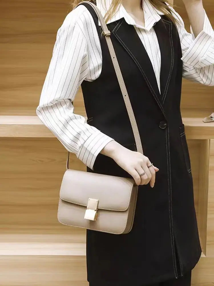 Luxury Designer Tofu Bags Square Bag One Shoulder Crossbody Bag Fashion Handbags Top Quality Genuine Leather Women's Bag Chic