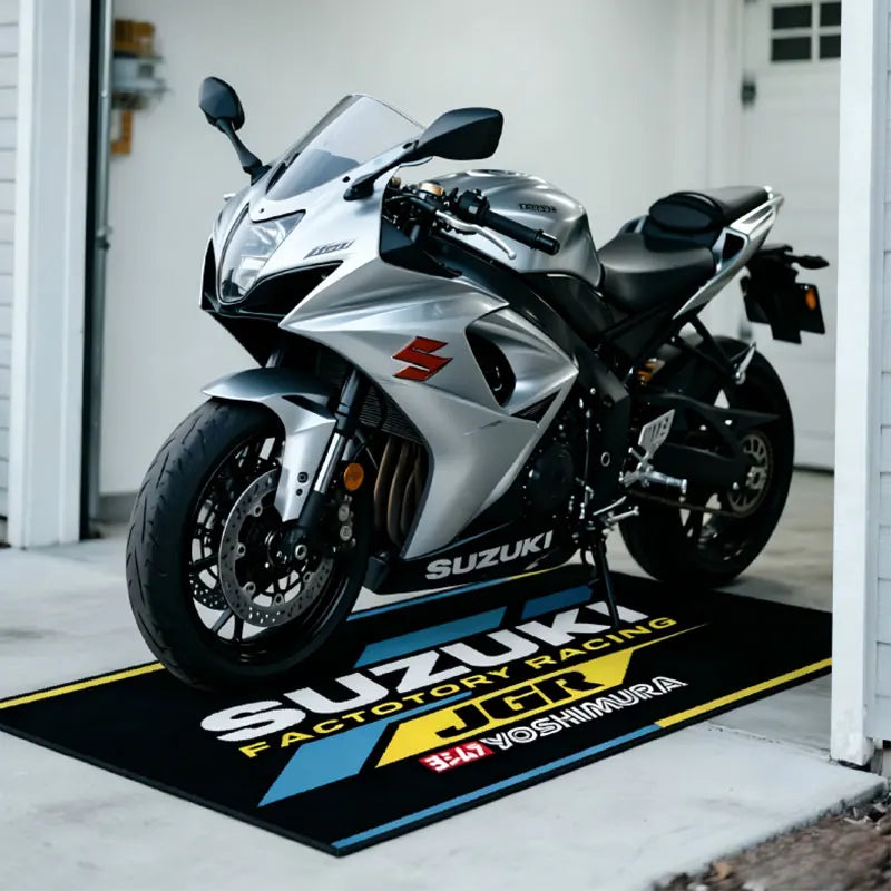 Suzuki Motorsports Carpet Garage Mat Racing Cool Motorcycle Display Electric Bike Mat Entrance Doormat Bedroom Home Decoration