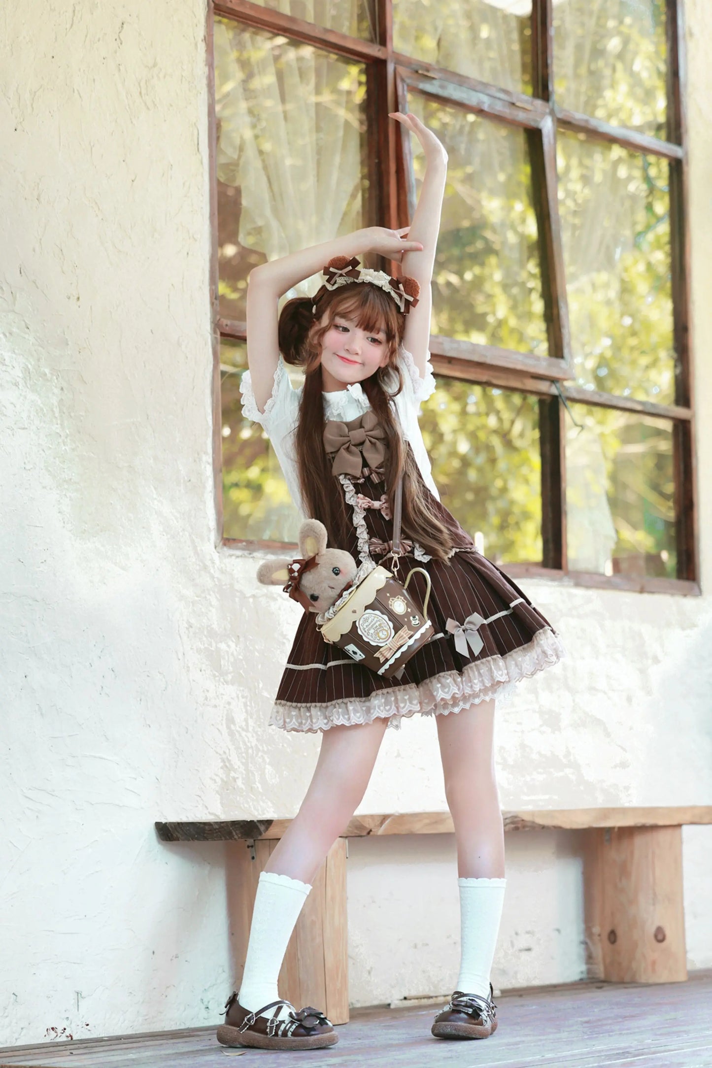 Japanese Original Lolita Cartoon Cute Rabbit Plush Shoulder Bag Sweet Kawaii Jk Uniform Oblique Span Bag