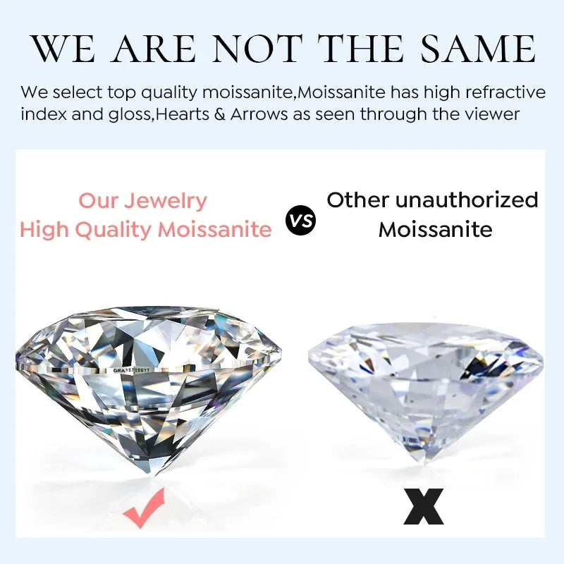 0.5-2CT Classic Real Moissanite Diamond Wedding Rings For Women Gift Real 925 Sterling Silver Top Quality Fine Jewelry