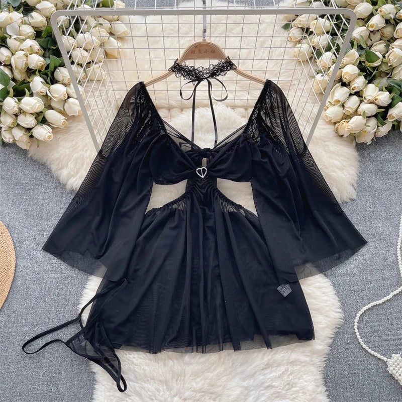 Cute Sweet Trend Cartoon Printed Jumpsuit Half High Collar Sleeveless Slim Fit Lingerie Bodycon Bodysuit Rompers Pajama Catsuits