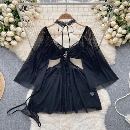 Cute Sweet Trend Cartoon Printed Jumpsuit Half High Collar Sleeveless Slim Fit Lingerie Bodycon Bodysuit Rompers Pajama Catsuits