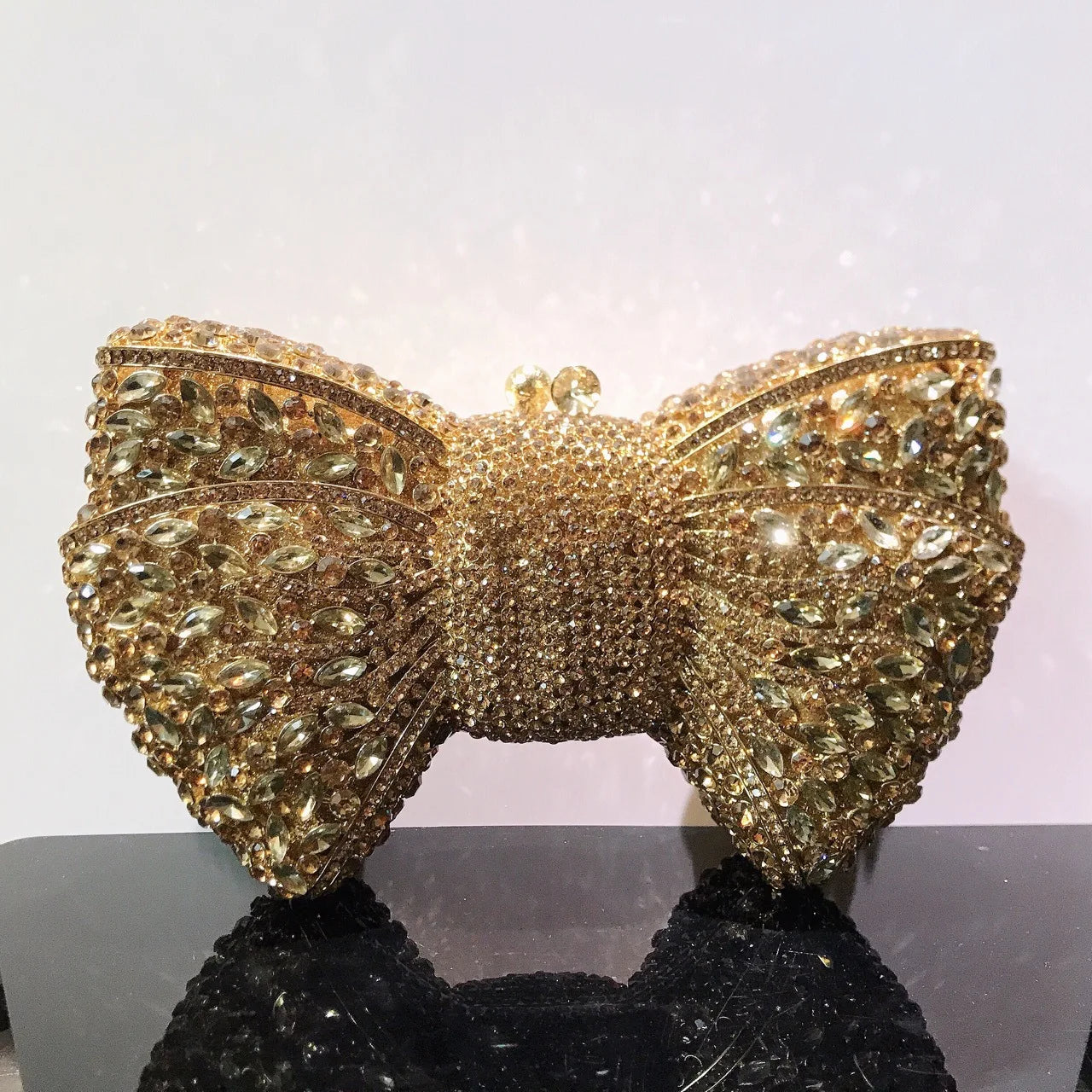 Newest Rhinestone Green/Black Clutch Purse Bow Luxury Diamond Women Red Evening Clutches Bags Wedding Bridal Bag Stones Handbags