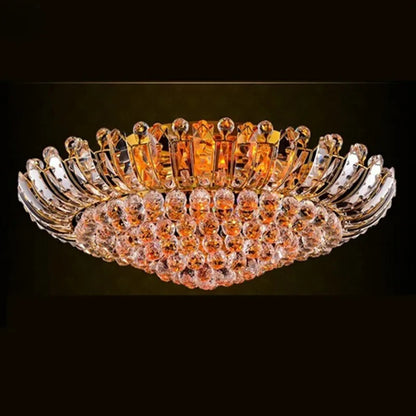 European Luxury Crystal Ceiling Round Chandelier Living Room Lights LED Lighting Bedroom Ceiling Lights