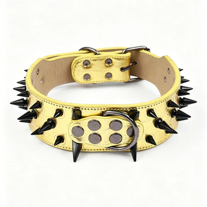 5CM Wide Spiked Studded Dog Collar Anti-Bite PU Leather Pet Collar for Large Dogs Pitbull Mastiff Pet Supplies Accessories