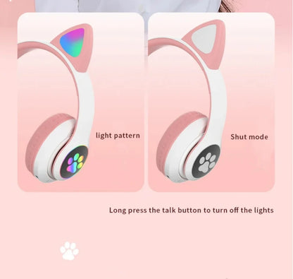 Cat Shaped Wireless Bluetooth Earphones Handsfree Earbuds with Microphone for All Phones Fashion Headphoens Game Headset