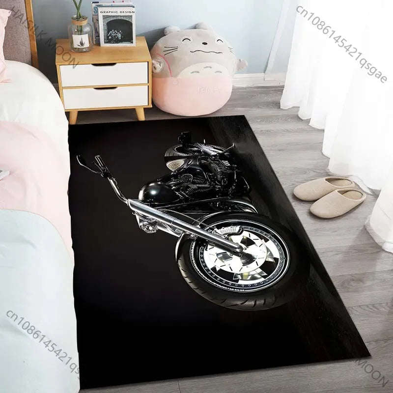 6 Style Motorcycle Enthusiasts Pattern Carpet for Living Room Bedroom Sofa Home Decor Non-slip Floor Mat Large Size