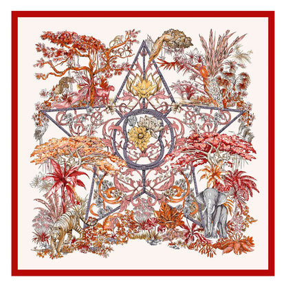 130CM Silk Scarf Women Horse Head Print Stoles Square Scarves Wraps Large Bandana Kerchief Hijabs Female Silk Foulards Sjaal