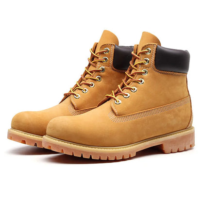 Handmade Genuine Leather Motorcycle Boots British Retro Men Women Outdoor Hiking Work Shoes Non-slip Desert Boots