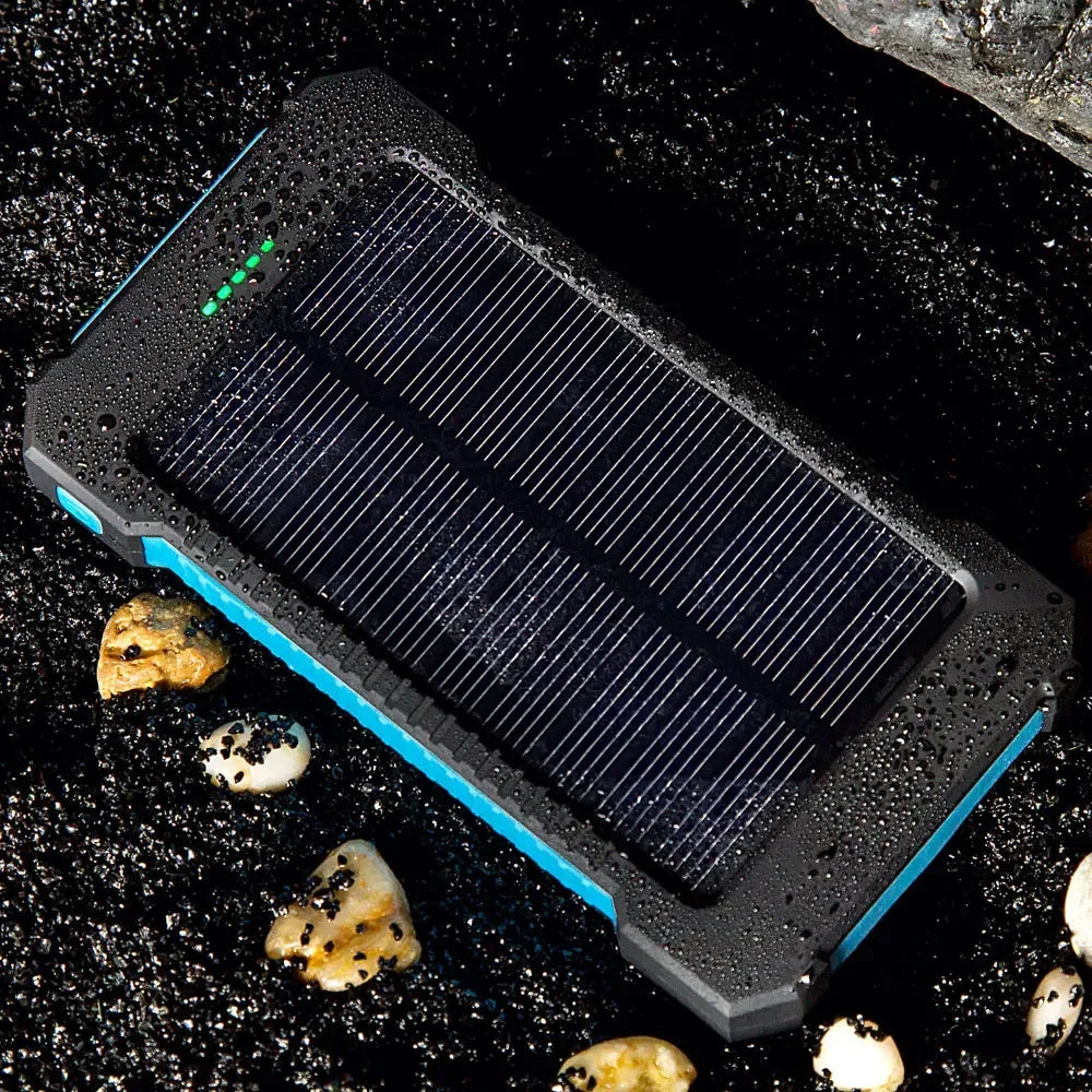 20000mAh Portable Solar Power Bank Waterproof External Battery Backup Powerbank 20000 MAh Phone Battery Charger LED Power Bank