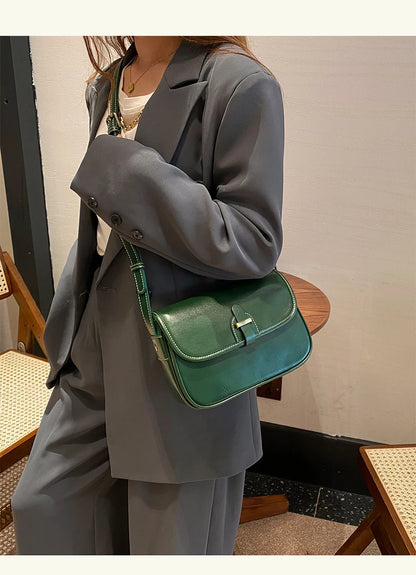 Female Cowhide Luxury Designer Handbags Women's Natural Cow Leather Shoulder Bag Ladies Fashion Small Square Crossbody Bags New