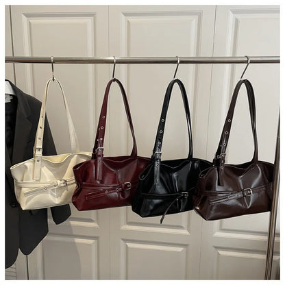 Winter Style Women's Retro Minimalist Tote Shoulder Bag 2025 Autumn Large Capacity Commuting Top-Handle Hand Bags for Women