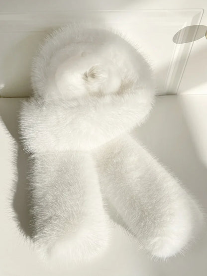 2024 New Winter Imitation Mink Fur Scarf Women Scarf Fluffy Warm Fashion Long Scarf Y2k Girls Europe and America