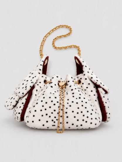 Fashion Leopart Dot Faux Fur Buckets Bag Designer Drawsting Chains Small Tote Bag Luxury Plush Shoulder Crossbody Bags 2026