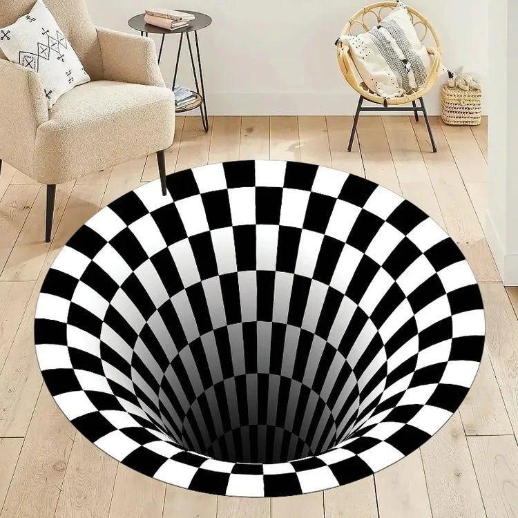 3D Vortex Rug Illusion Rug Optical Illusion Round Carpet Popular Rug Home Decor Living Room Rugs Cool Mat Housewarming Gift