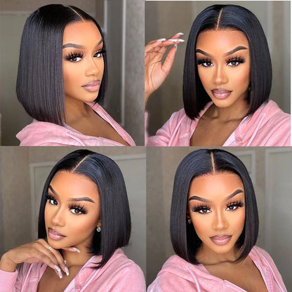 Straight Bob Wig Short 100% Human Hair Lace Frontal Wigs 13x4 Lace Front Wig 4x4 Lace Closure Wig Pre Plucked Bob Lace Wigs