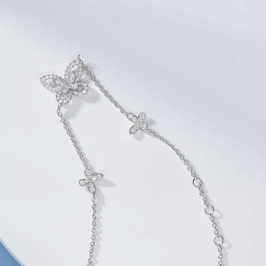 Classic S925 sterling silver phantom butterfly hollow out women's bracelet. Exquisite gifts. Luxury Jewelry