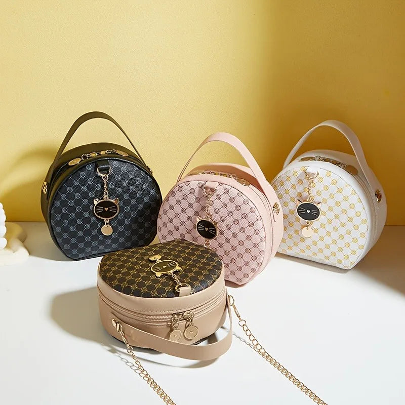 Circular Designer Fashion Women Shoulder Bag Leather Women's Messenger Crossbody Bags Ladies Purse Female Round Bolsa Handbag