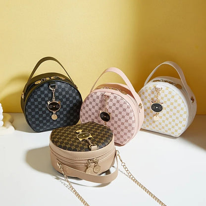 Circular Designer Fashion Women Shoulder Bag Leather Women's Messenger Crossbody Bags Ladies Purse Female Round Bolsa Handbag