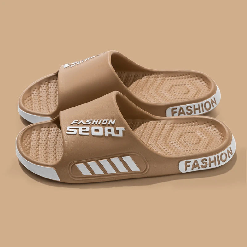 Big Size 36-47 Men Slippers Summer Flat Sole Home Slippers For Women Man Open Toe Trend Slides Couple Light Beach Shoes Sandals