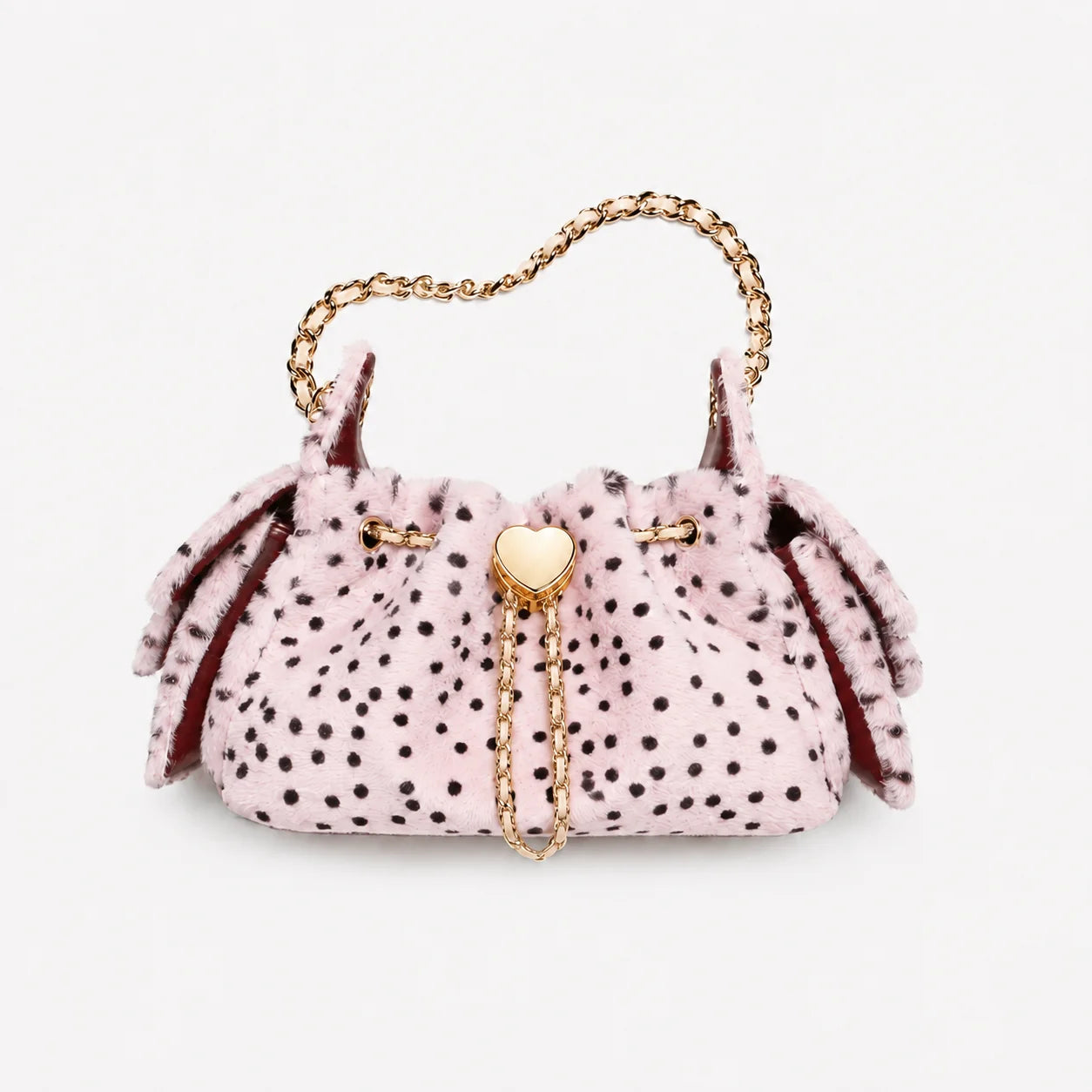 Fashion Leopart Dot Faux Fur Buckets Bag Designer Drawsting Chains Small Tote Bag Luxury Plush Shoulder Crossbody Bags 2026