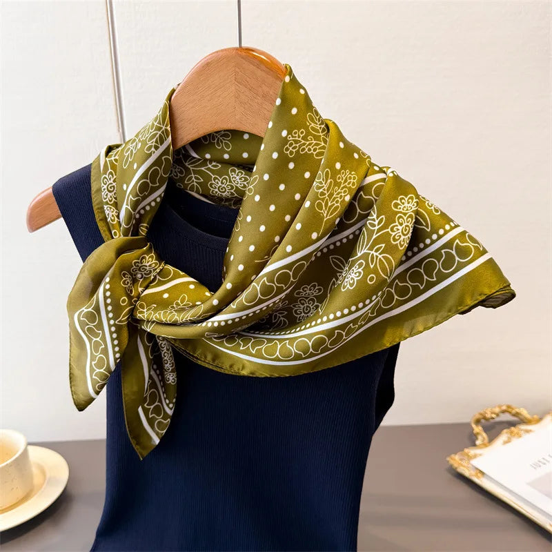 70*70cm Zebra Stripes Print Head Scarf for Women Silk Square Scarves Foulard Bandana Fashion Decorate Hijab Female Neckerchief