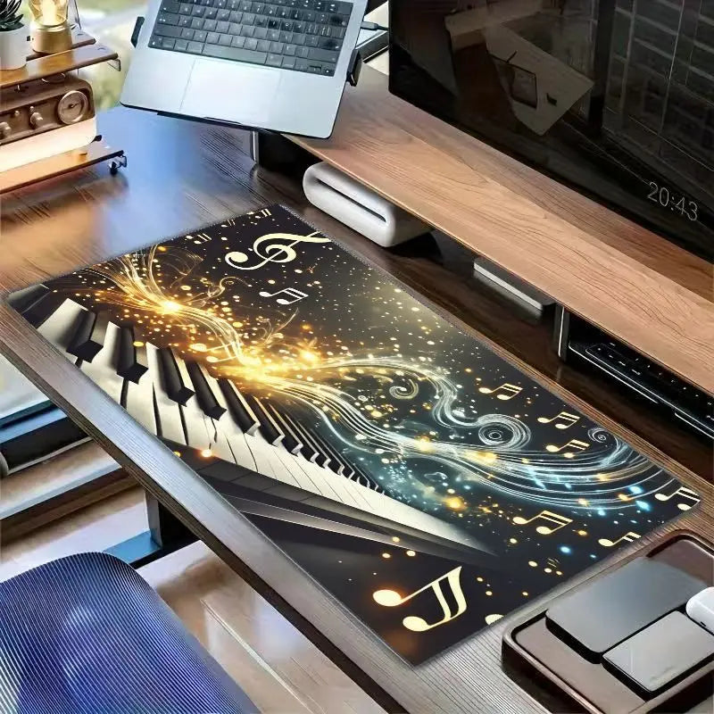 Brand Piano Keys Mouse Pad Musical Note Design Large Gaming Desk Mat Anti-slip Comfortable Surface for Work Play