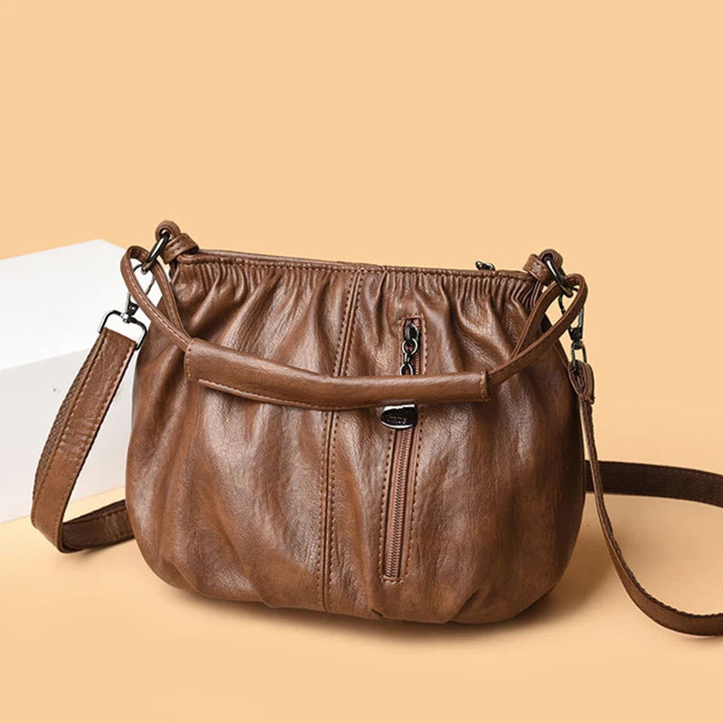 Casual Leather Shoulder Bags for Women's Luxury Handbags Designer Crossbody Messenger Bag Shell Vintage Handbag Tote