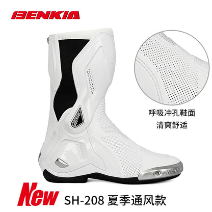 BENKIA CE Certification Motorcycle Botas Professional Track Riding Boots Racing Summer Zapato AntiCollision Off-Road for Rally