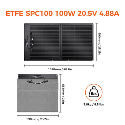 CTOLITY 100W-200W Foldable Solar Panel 22% Efficiency Portable Solar Charger for Camping Home Energy Storage Power Station