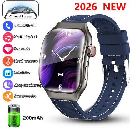 New Curved Screen Women's Smart Watch 2.01'' AMOLED HD Touch Screen Bluetooth 5.3 Voice Call Men's Fitness Smart Watch