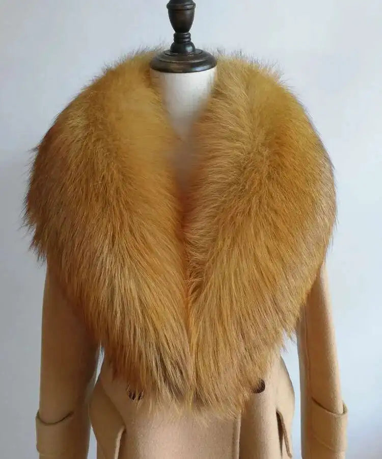 Real Fox Fur Collar for Women Coat Jacket Female Wraps Winter Warm Fur Scarf Extra Large Size Neck Warmer Fur Shawls Scarves