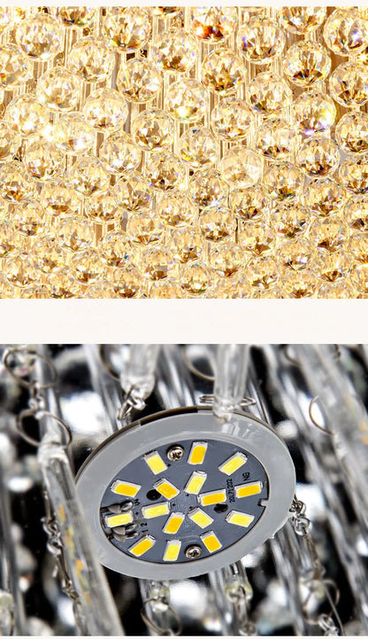 K9 Crystal Ceiling Lights LED Modern Lamps Luxury Chandelier Living Room Dining Bedroom Rectangle LED Lighting Hotel Mall Shop