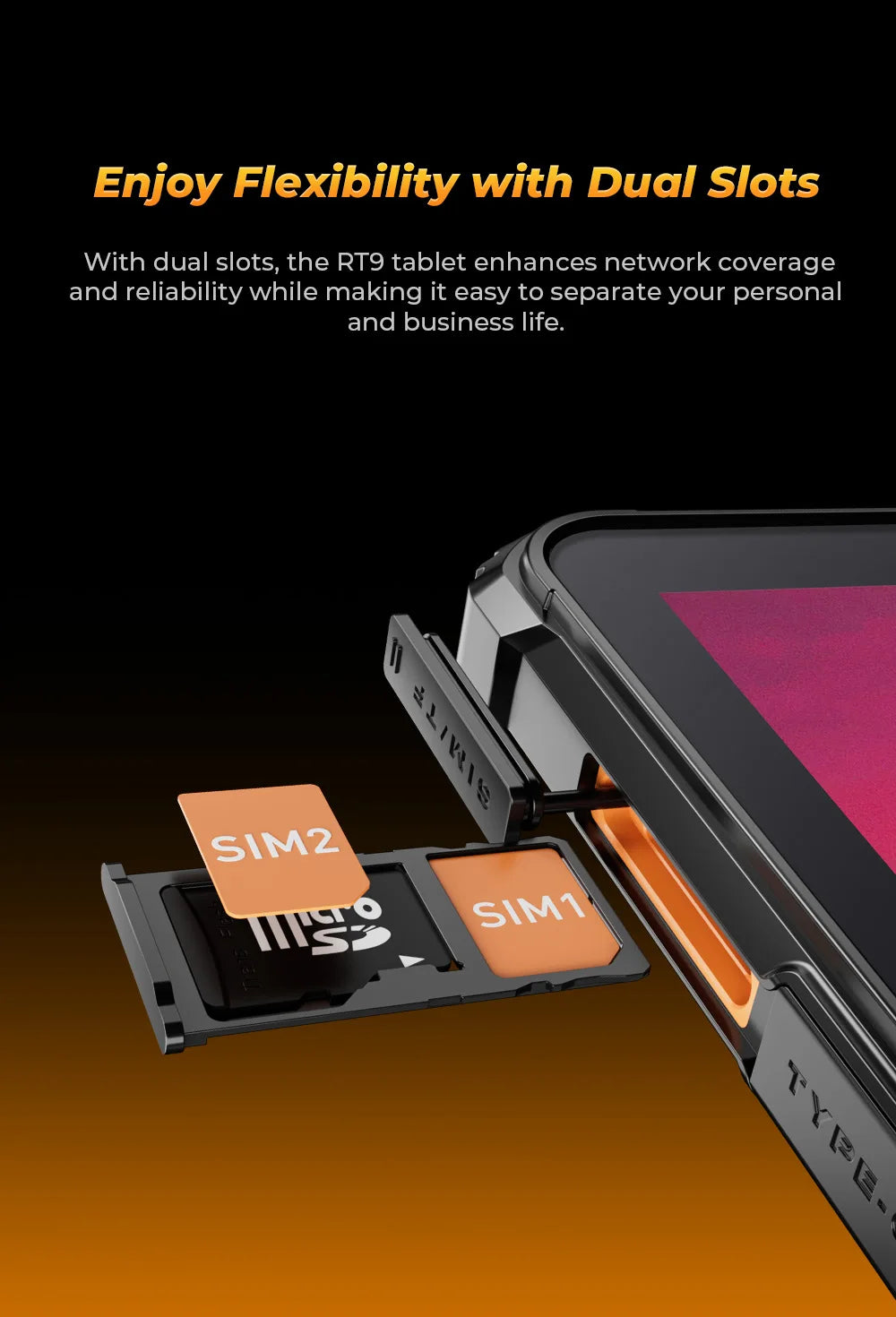 OUKITEL RT9 Rugged Tablet - 10.1" HD Display, 24(6+18)GB+256GB, IP68 IP69K Waterproof, 11000mAh Battery Android 14 Tablet PC